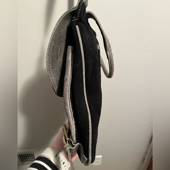 Sophia Visconti Purse Gray Suede And Patent Leather - Picture 5 of 15